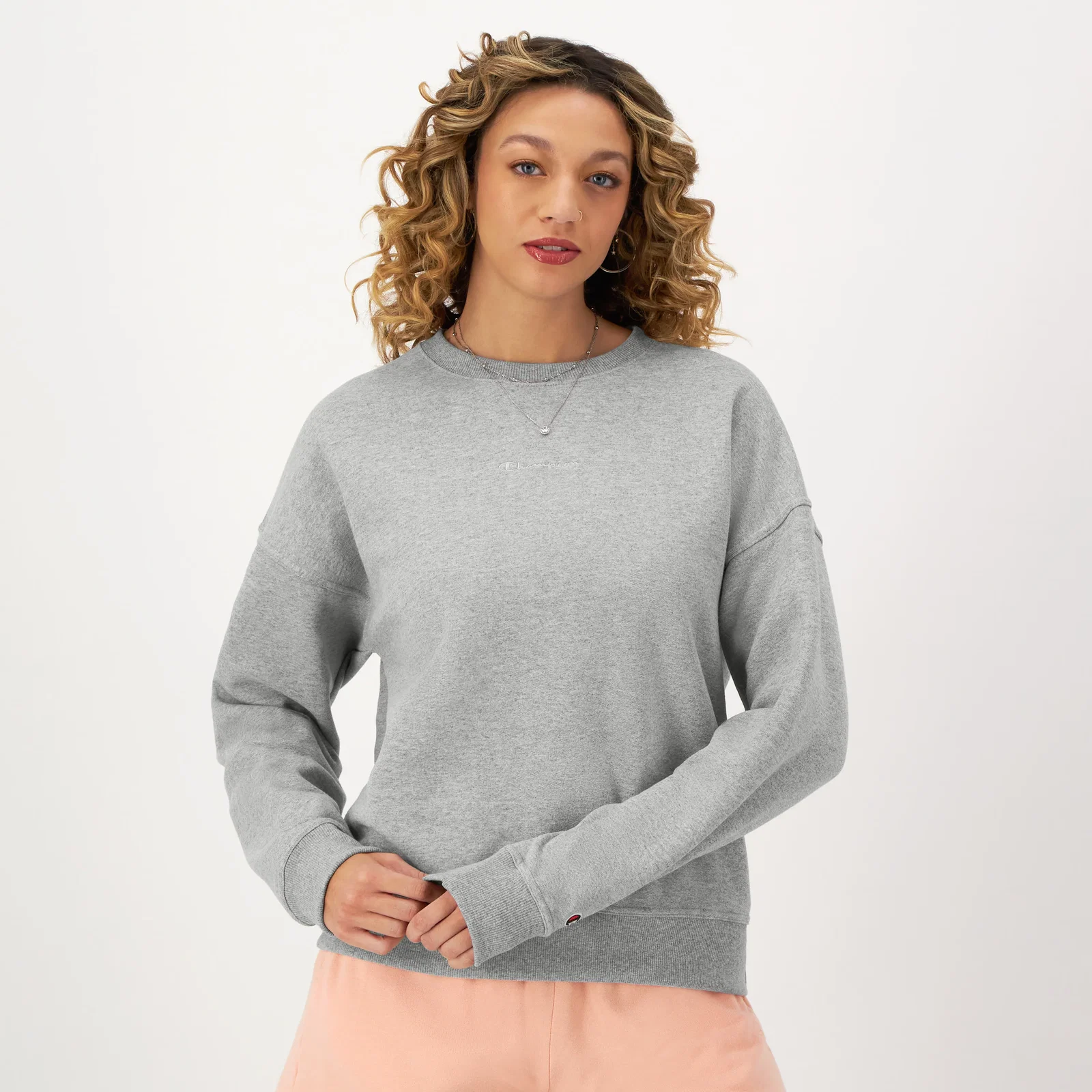 Image of Powerblend Crewneck Sweatshirt, Embroidered Script Logo