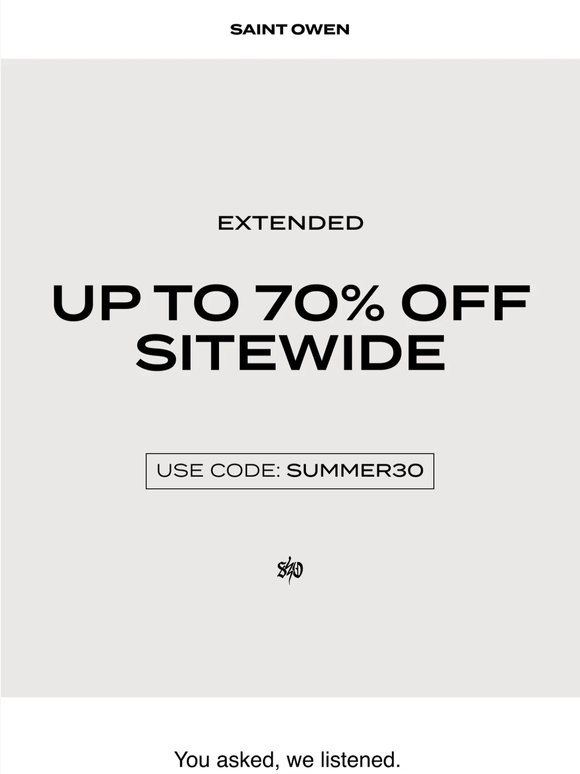 EXTENDED | Summer Sale Event