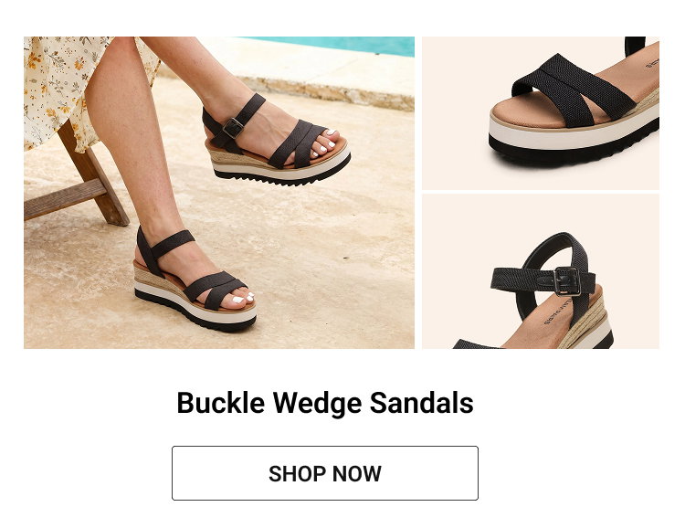 Buckle Wedge Sandals