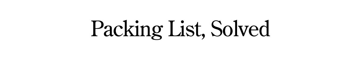 Packing list, solved