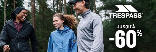 La marque trespass jusqu' à moins 60 pour cent