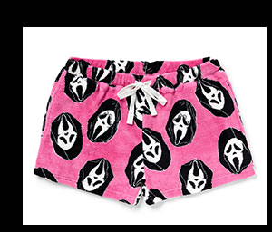 Pink Ghost Face Plush Lounge Shorts