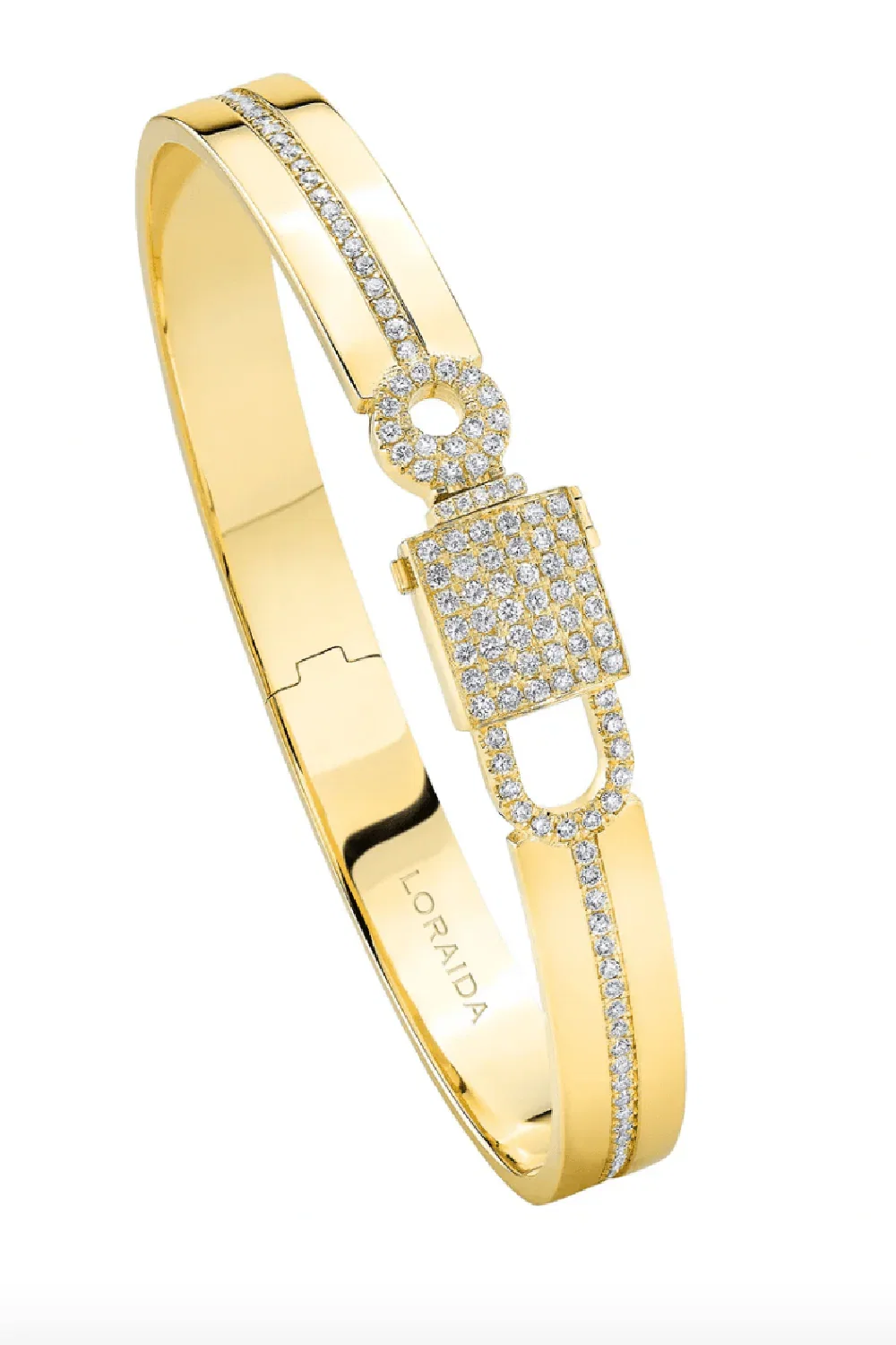 Image of diamond lock pave bangle