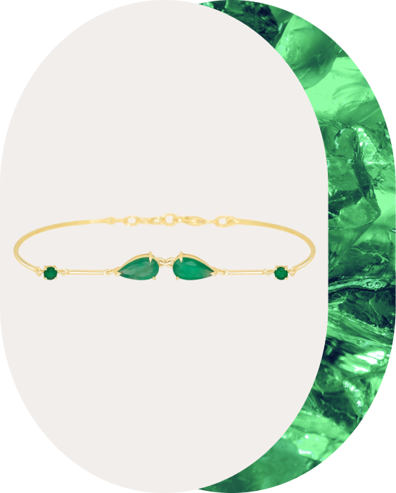 Yi Collection - Emerald & 18k Gold Dewdrop Duo Bracelet