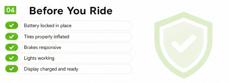 Before you ride checklist