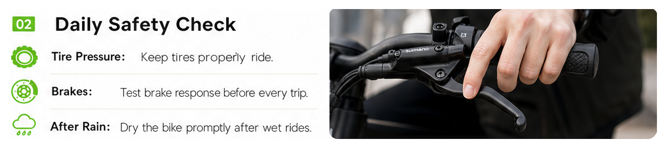 Daily safety check bike brakes