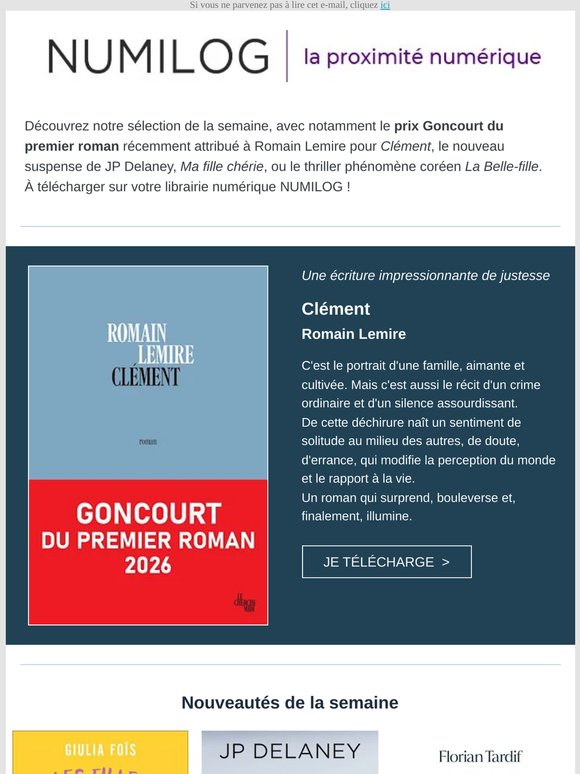 Nos incontournables de la semaine !