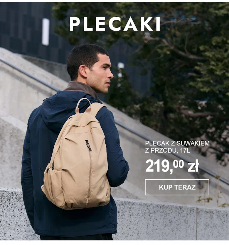 Plecak z suwakiem z przodu, 17 l