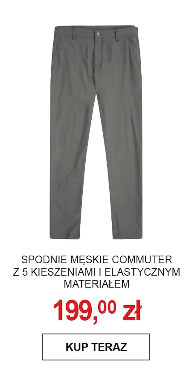 Spodnie męskie Commuter z 5 kieszeniami i elastycznym materiałem