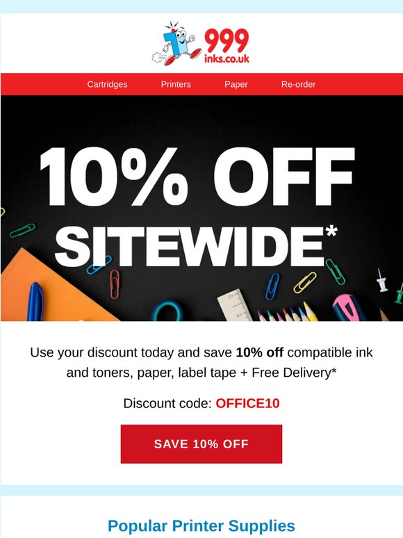 🖨️ Stock Up & Save 10% on Supplies Today