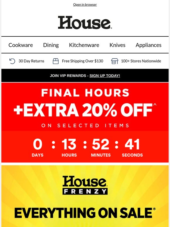 Ends MIDNIGHT 🚨*EVERYTHING on SALE + EXTRA 20% OFF^ OVER 5,000 ITEMS