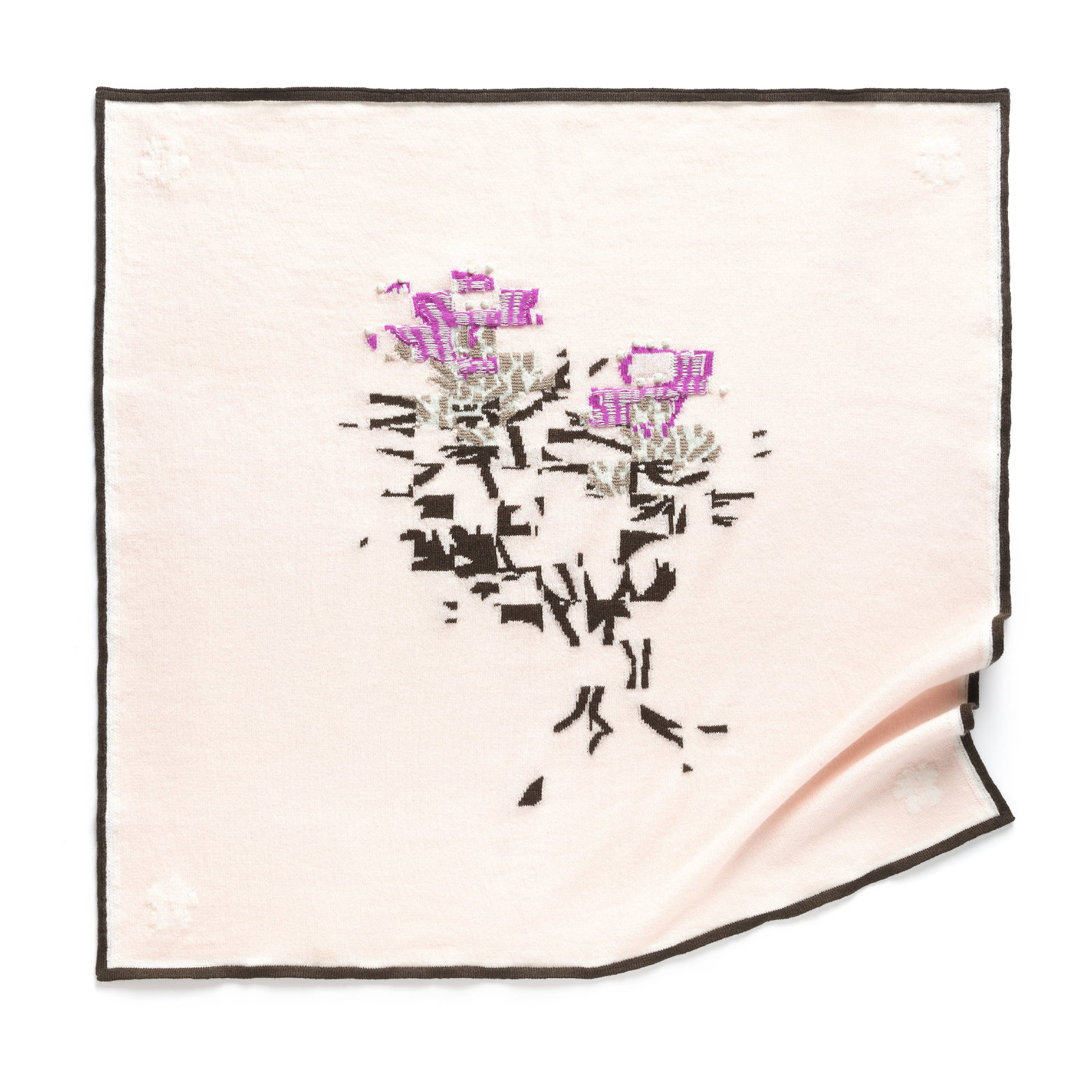 Image of Foulard en cachemire à motif chardon