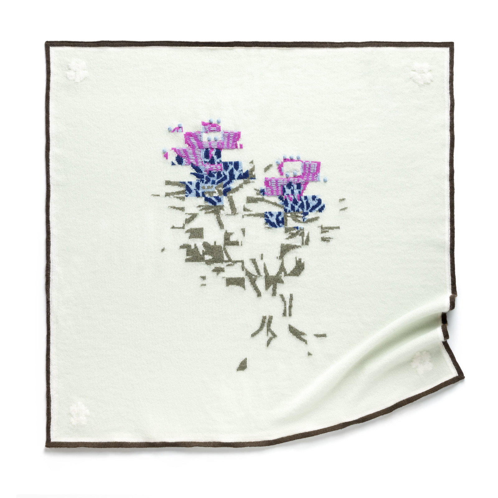 Image of Foulard en cachemire à motif chardon