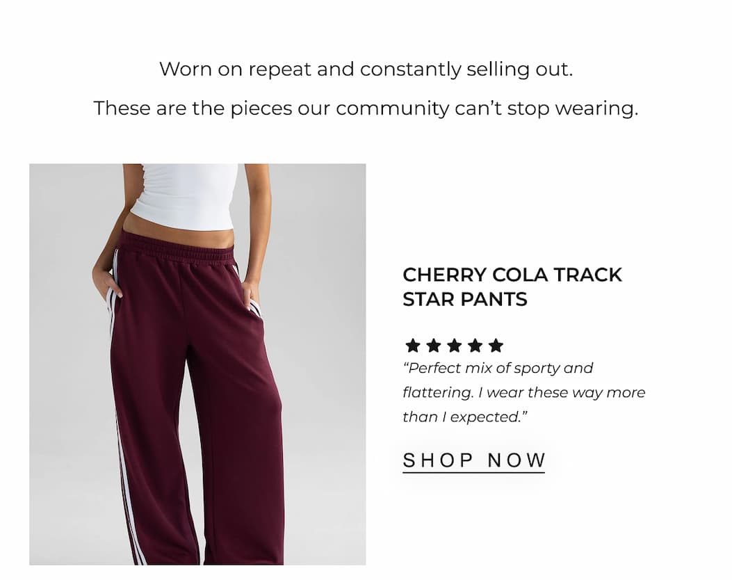 Cherry Cola Track Star Pants | SHOP NOW 
