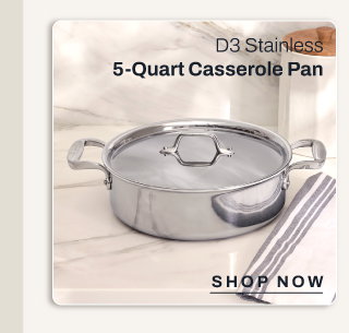 D3 Stainless 5 quart casserole pan