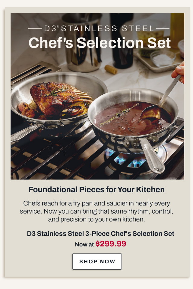 D3 Stainless 3 piece chef's selection set