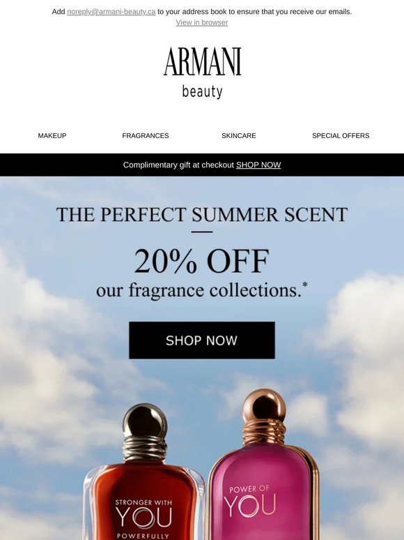Final 48 Hours: Your 20% OFF* Armani invitation