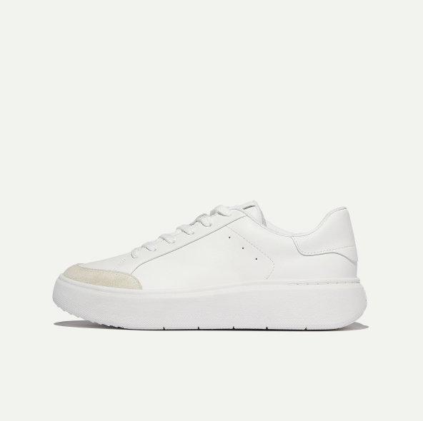 RTG Metallic-Leather Trainers White