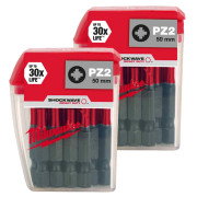 Milwaukee SHOCKWAVE PZ2 50mm GEN4 Impact Duty Screwdriver Bit - Pack of 20