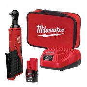 Milwaukee M12 IR-201B 3/8" Sq. 12V Impact Ratchet, 1x 2.0Ah Battery, Charger & Tool Bag