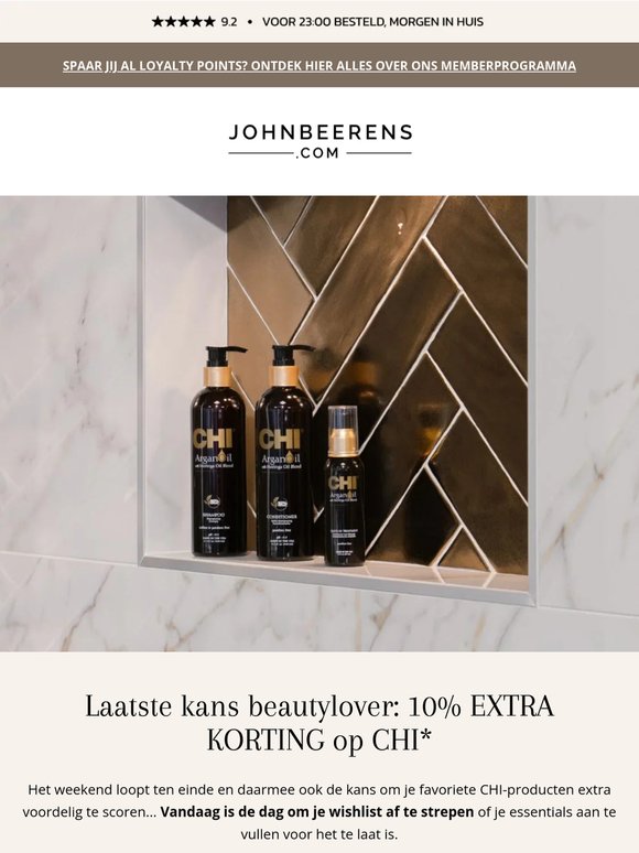 Laatste paar uur: korting op al je CHI-favorieten!*