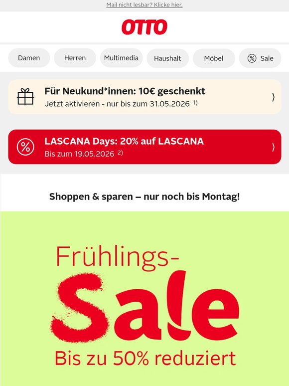 Frühlings-Sale: Die letzten Tage zum Sparen!