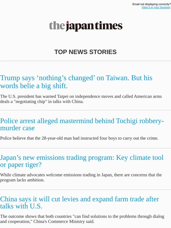 Today's top news: Trump says ‘nothing’s changed’ on Taiwan. But his words belie a big shift.