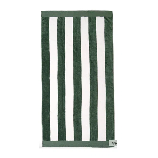 Bambury Classic Stripe Beach Towel Moss