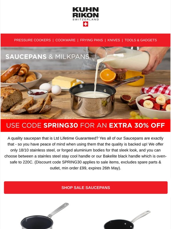 Dont miss spring discounts on everyday saucepans