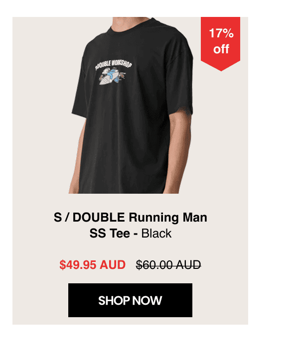 S / DOUBLE Running Man SS Tee - Black