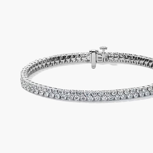 Lab Grown Diamond Double Row Tennis Bracelet in 14K Gold
