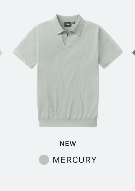 NEW - Riviera Knit Polo - Mercury