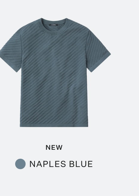 NEW - Riviera Knit Textured Tee - Naples Blue
