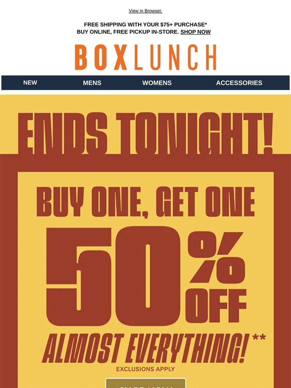 BOGO 50% off so much merch!