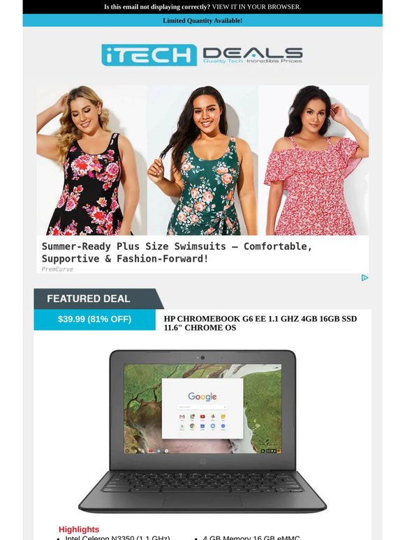 HP 11'' Chromebook 16GB $39 + Free Shipping!