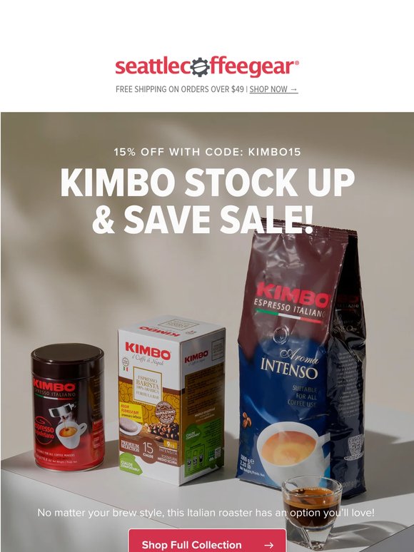 Exclusive Kimbo Stock Up & Save Sale!