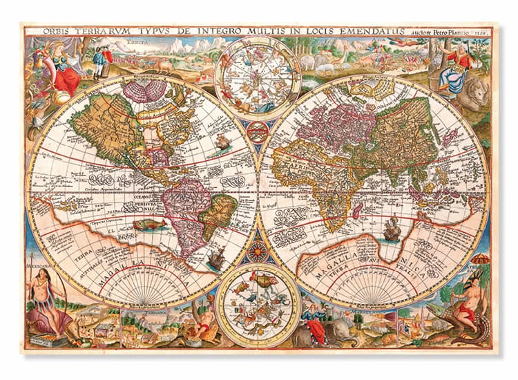 Rare Old World Map, 1594