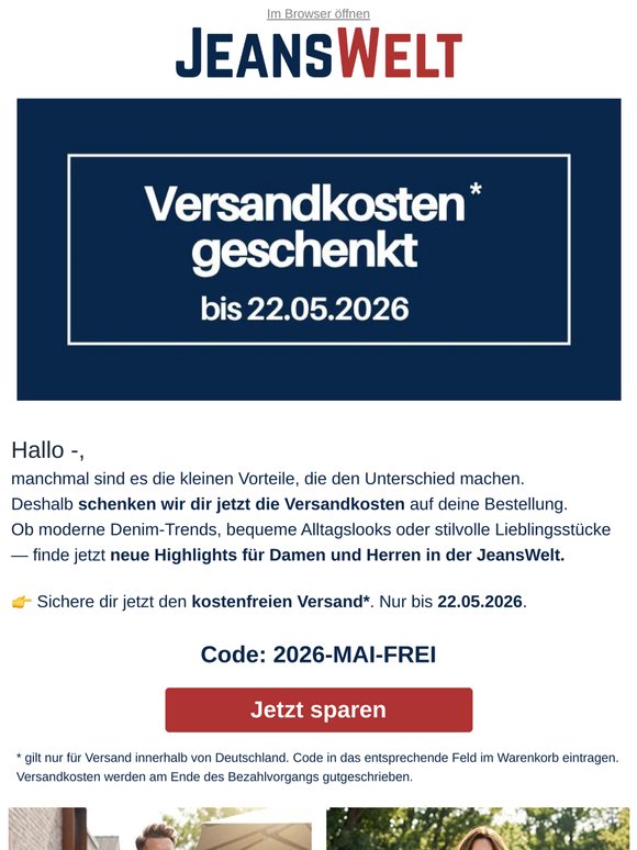 Versandkosten geschenkt! ⏰