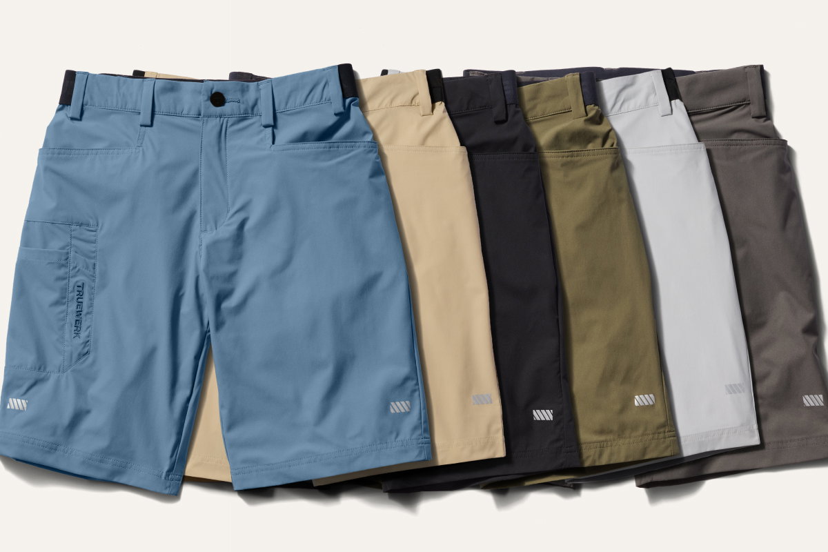 Cloud WerkShorts available in 6 colors: Flint, Light Khaki, Black, Olive, Light Grey, and Deep Grey