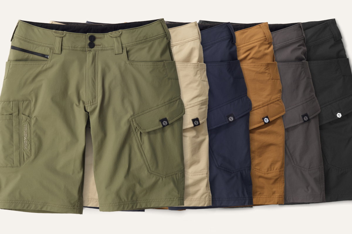 T1 WerkShorts available in 6 colors: Olive, Light Khaki, Navy, Sand, Deep Grey, and Black