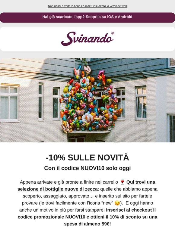 -10% sui nuovi arrivi, solo per oggi ✨