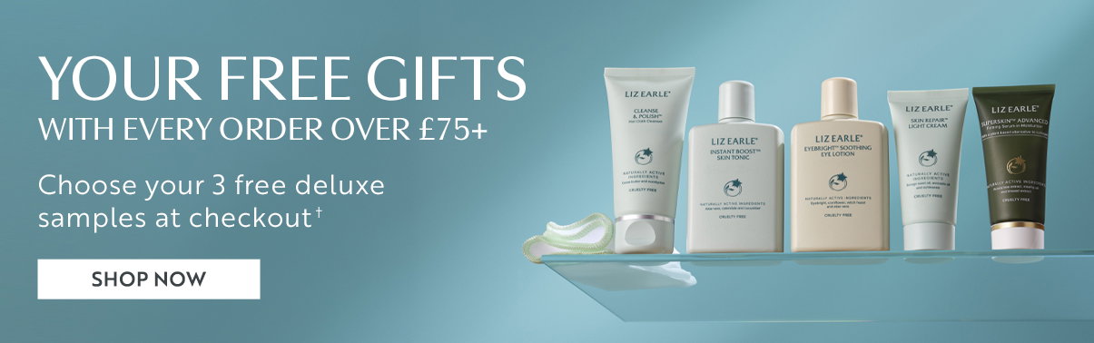 YOUR FREE GIFTS WITH EVERY ORDER OVER £75+  Choose your 3 free deluxe  samples at checkout
