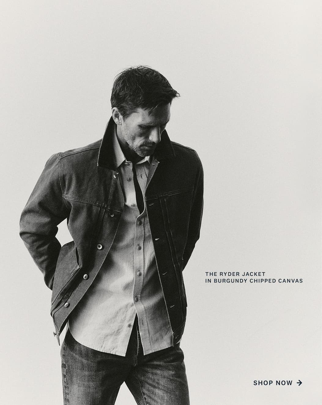 The Ryder Jacket in Burgundy Chipped Canvas
