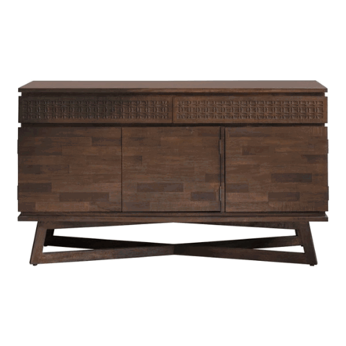 Boho Retreat 3 Door 2 Drawer Sideboard - Brown