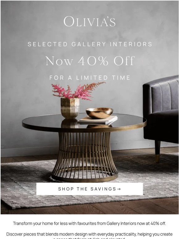 Gallery Interiors - 40% Off selected lines