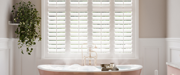 Faux wood shutters