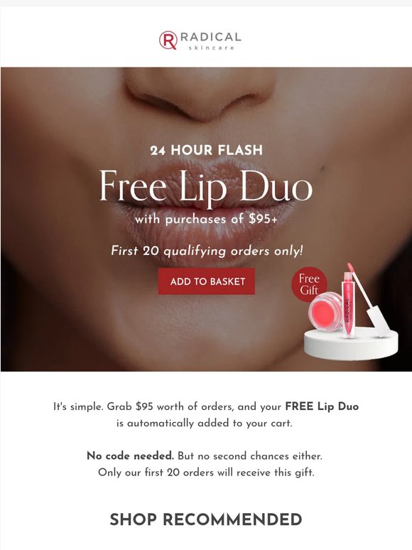 FREE LIP DUO. 20 Orders Only For 24 Hours.