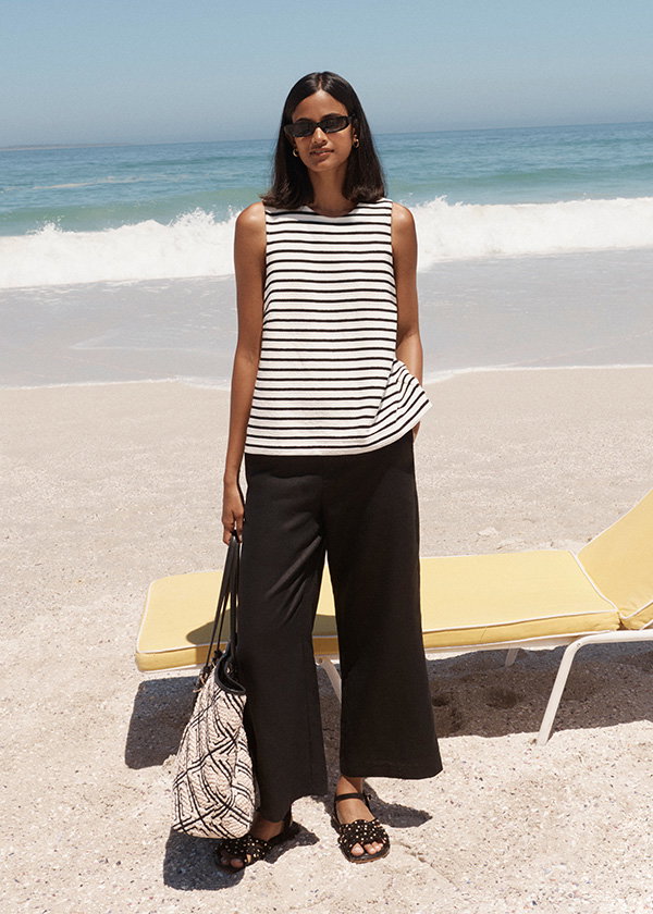 Roxie Cotton Blend Stripe Top