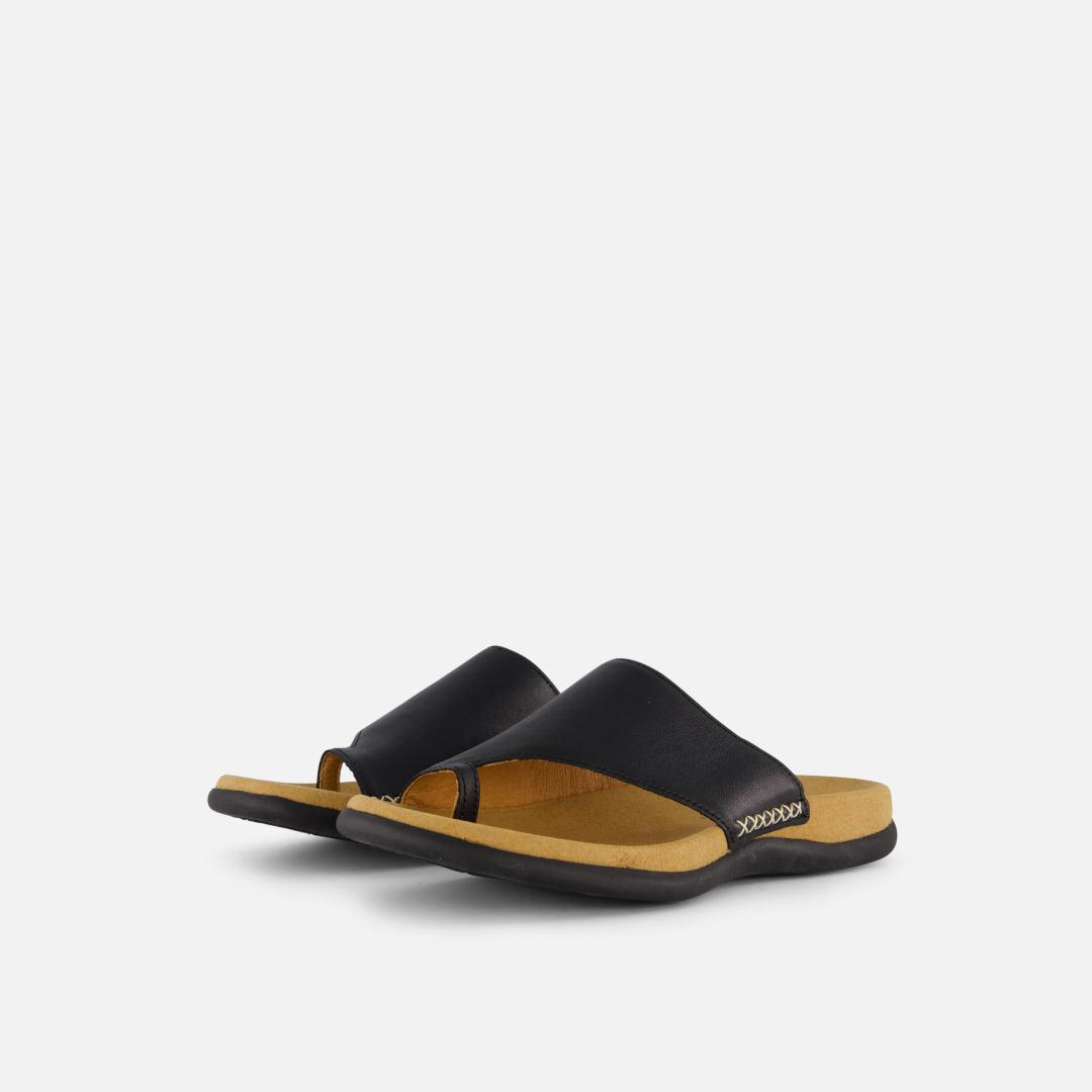 Gabor Slippers zwart Leer