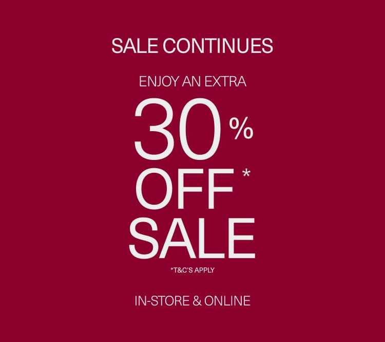 Shop a further 30% off sale & outlet